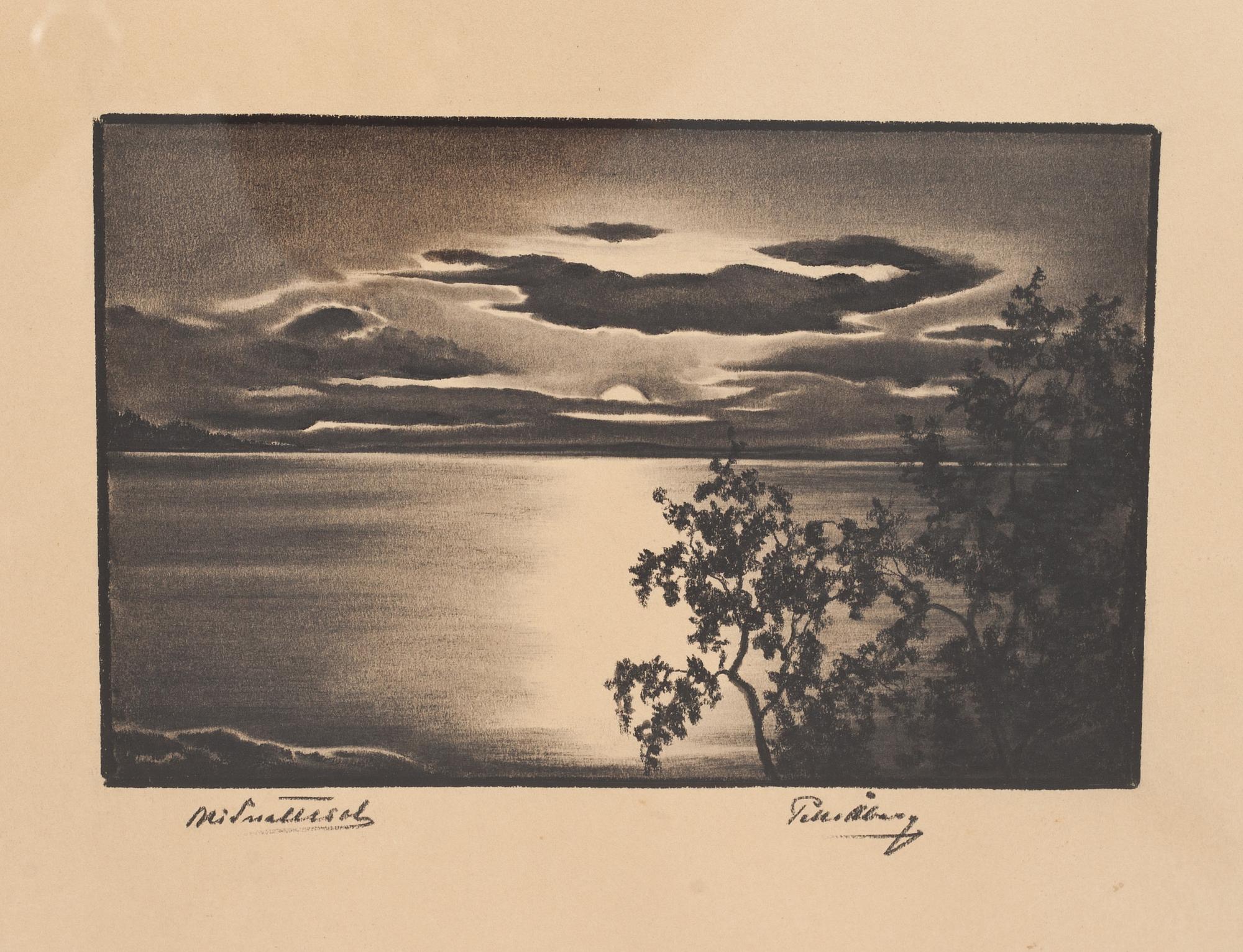 PELLE ÅBERG, kolteckning, signerad.