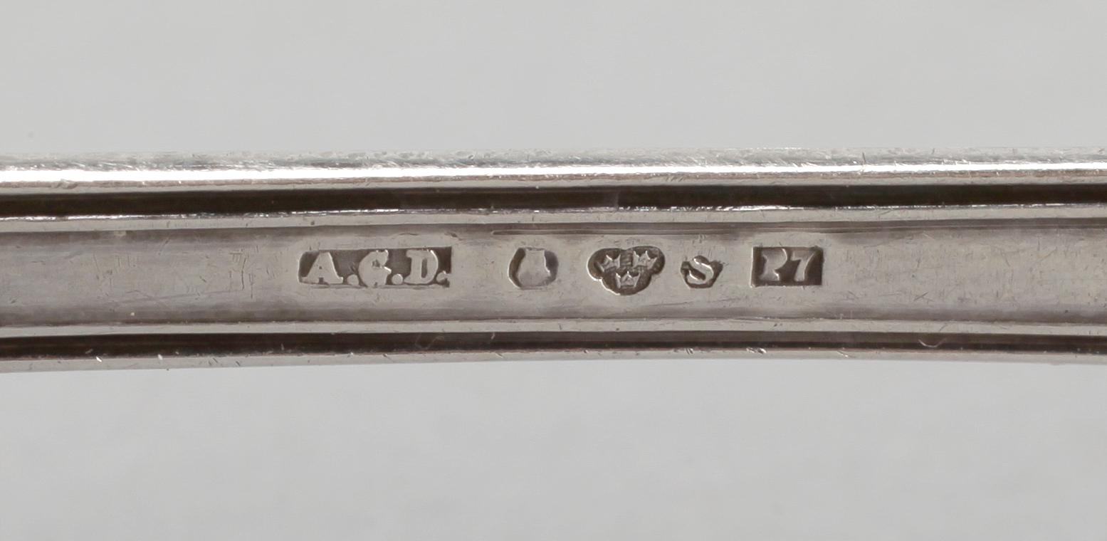 PARTI SILVER, 21 delar, bla. "Olga", GAB, Stockholm 1959. Total vikt ca 486 cm.