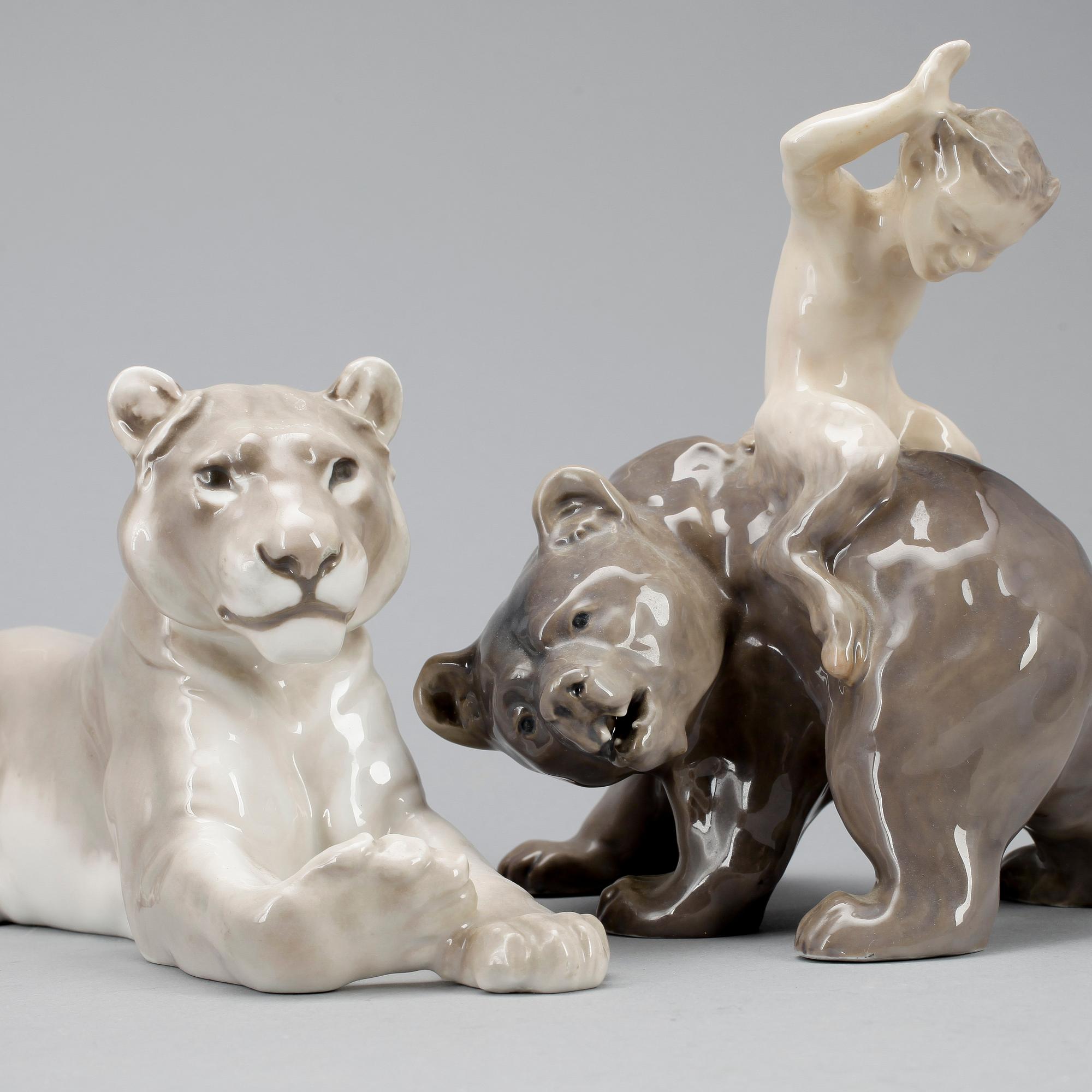 FIGURINER, 2st, porslin, Danmark, 1900-tal.