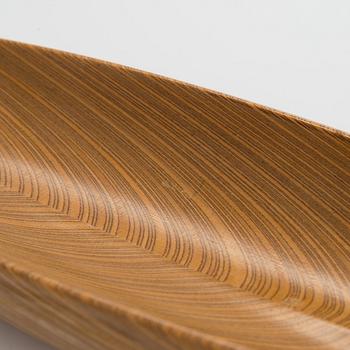 Tapio Wirkkala, a plywood dish, signed TW.