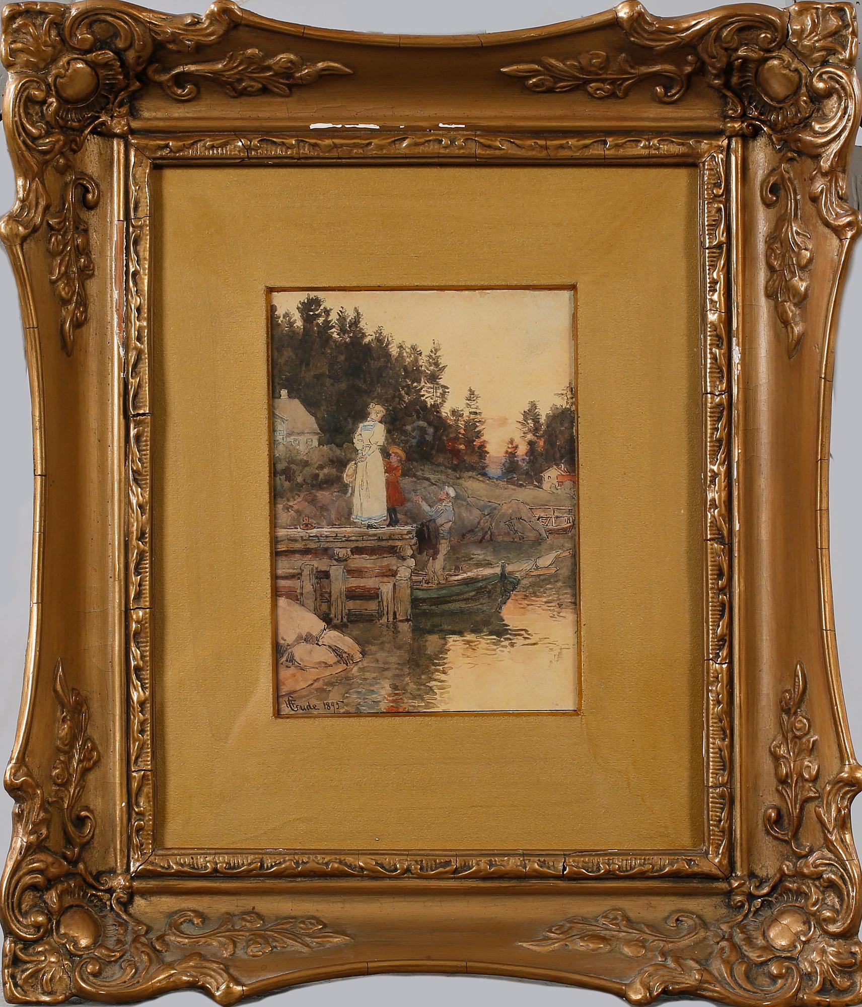 HANS FREDRIK GUDE, akvarell, signerad och daterad 1895.