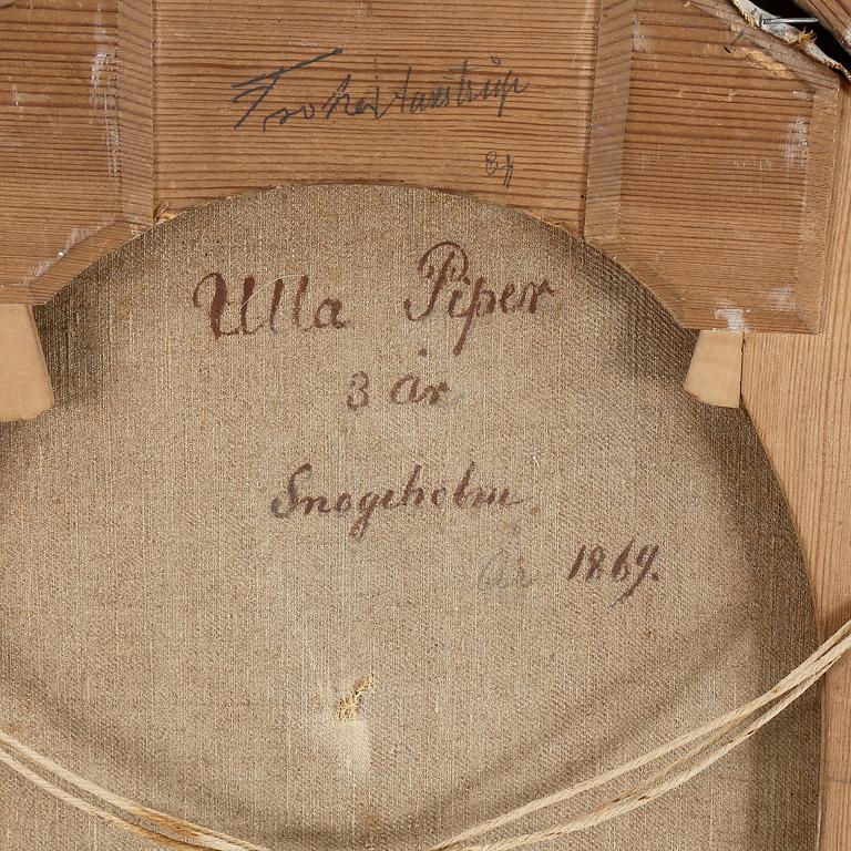 MARIE HELENE AARESTRUP, olja på duk, signerad, daterad Snogeholm 1869.