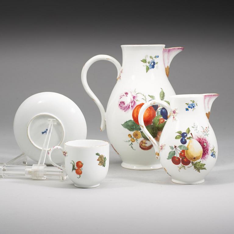 A Meissen part coffee service, 1763-74.