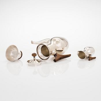 Tapio Wirkkala, a three-piece silver coffee set, Kultakeskus, Hämeenlinna 1962 and 1965.