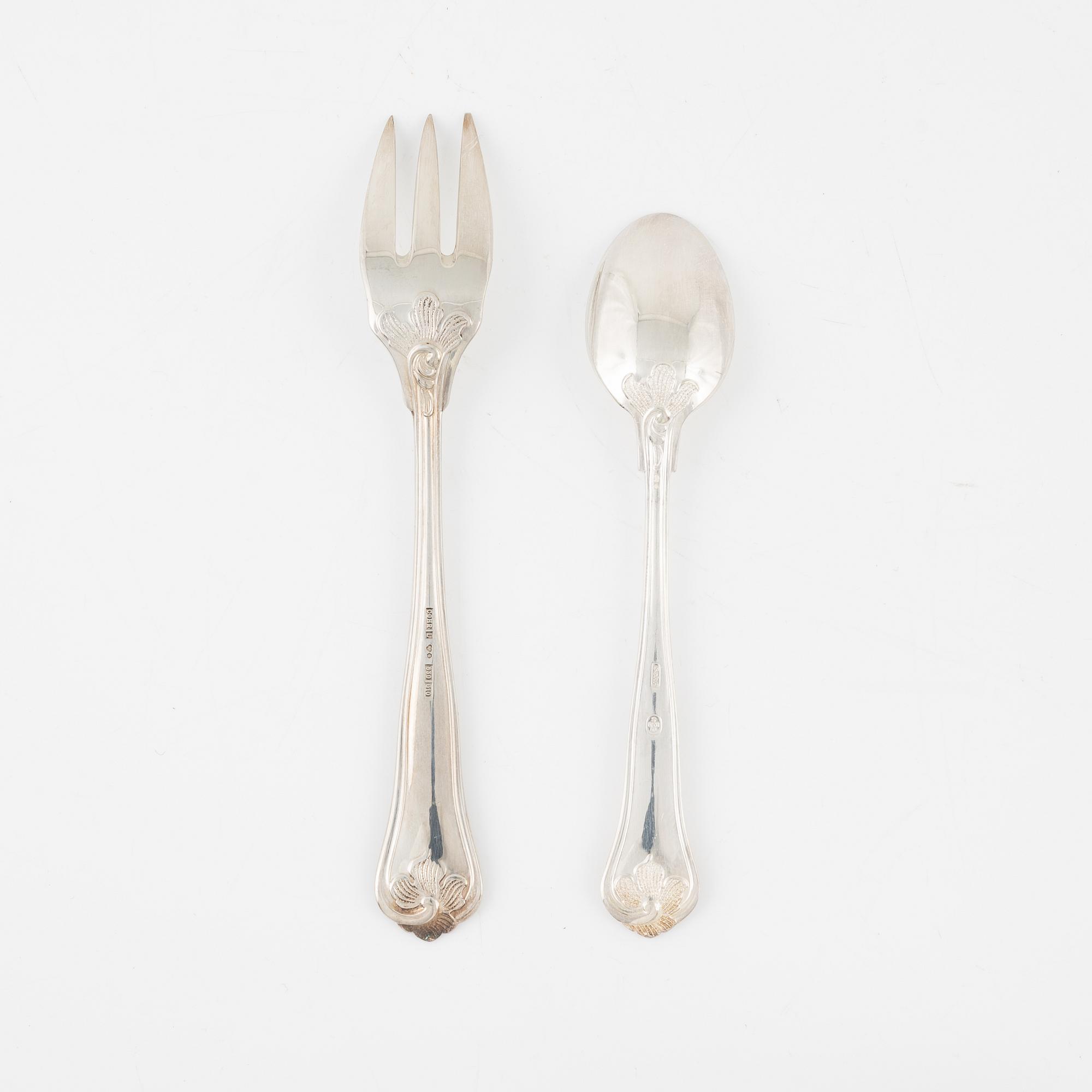 A Silver Cutlery, model Sachsisk, Cohr, second half of the 20th century (23 pieces).