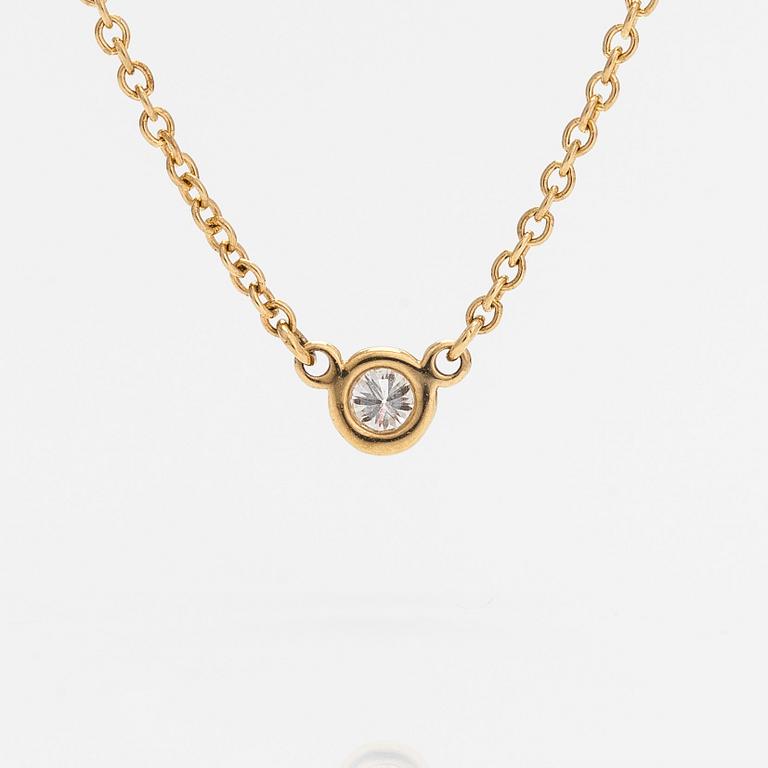 Tiffany & Co, Elsa Peretti, halsband, "Diamonds by the Yard", 18K guld med en diamant ca 0.05 ct.