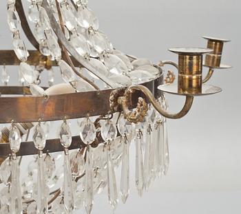 LJUSKRONA, Karl Johanstil, 1800-1900-tal. Höjd 83 cm.