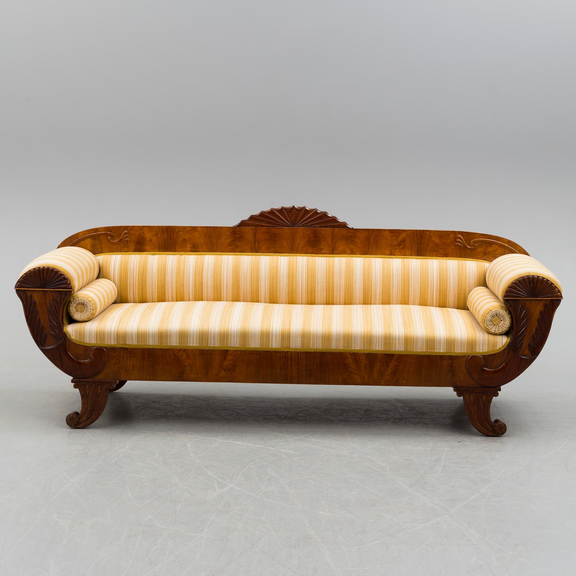 A mahogany sofa dated 1840.