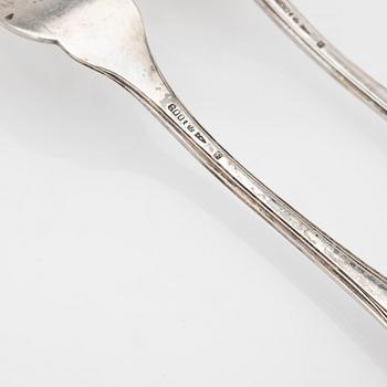 Fish cutlery, 22 pieces, silver, Germany.