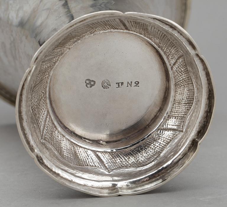 BÄGARE, silver, Johan Leffler, Falun, 1795. Vikt ca 340 gram.