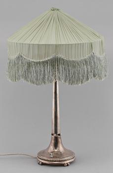 BORDSLAMPA, nysilver, 1930-tal.