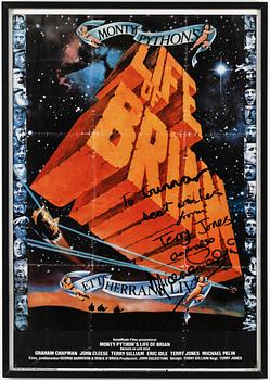 MONTY PYTHON, signerad filmaffisch, Life of Brian-Ett herrans liv. 1979.