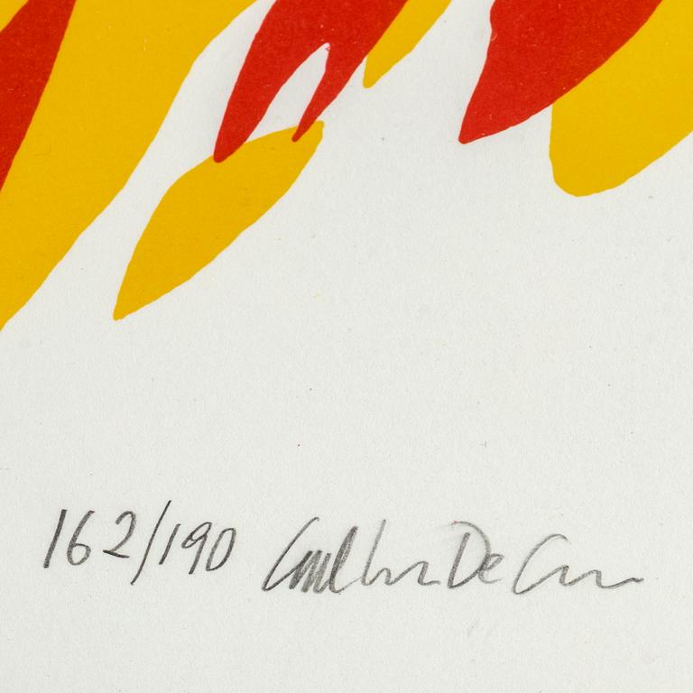 CARL JOHAN DE GEER, färgserigrafi, signerad Carl Johan De Geer och numrerad 162/190 med blyerts.