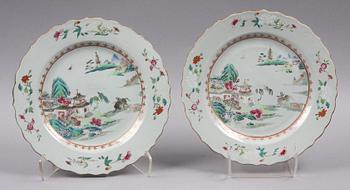 TALLRIKAR, 4 st, porslin, Kina, 1700-tal.