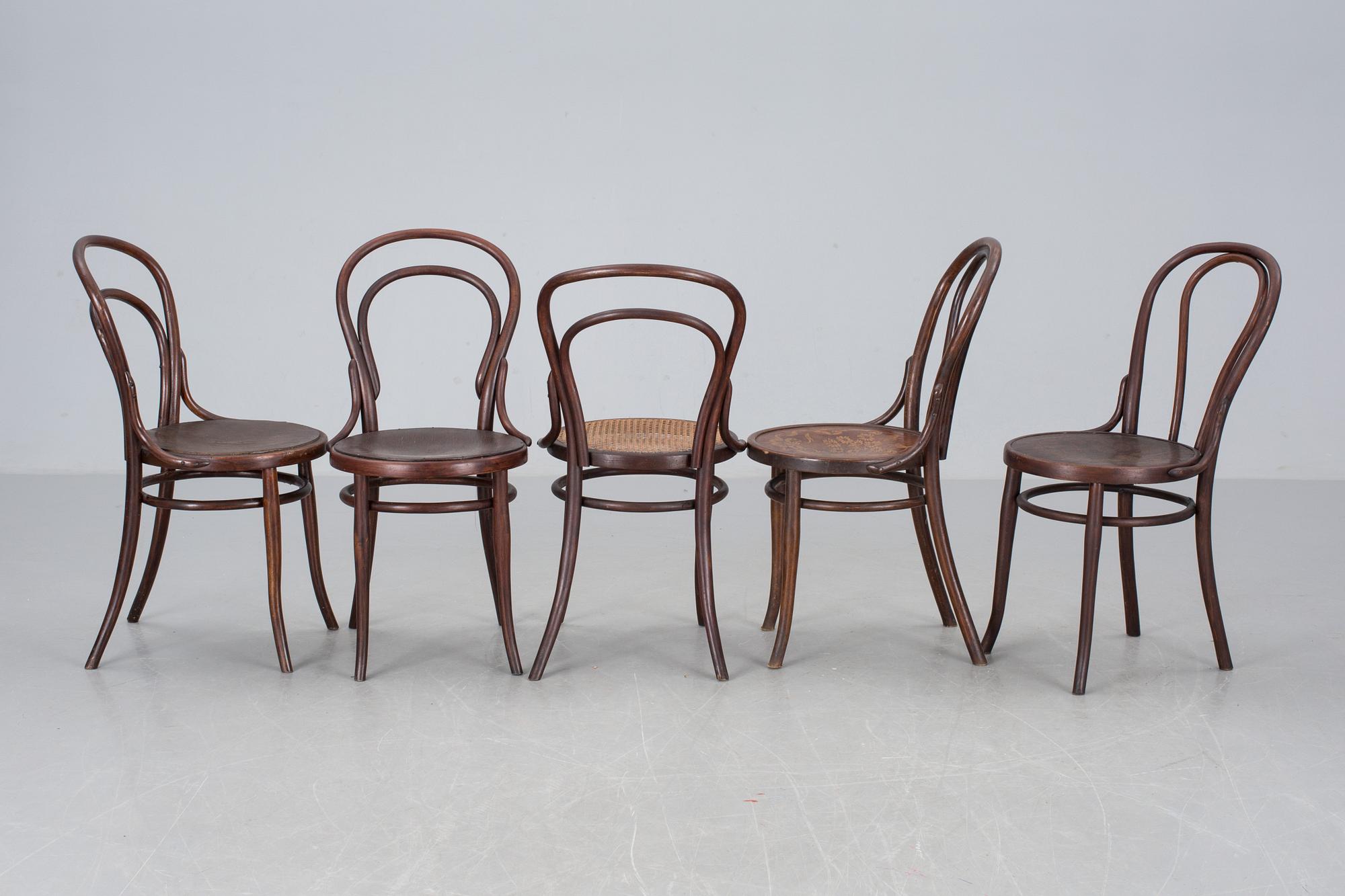 STOLAR, 5 st, varav tre märkta; Thonet.
