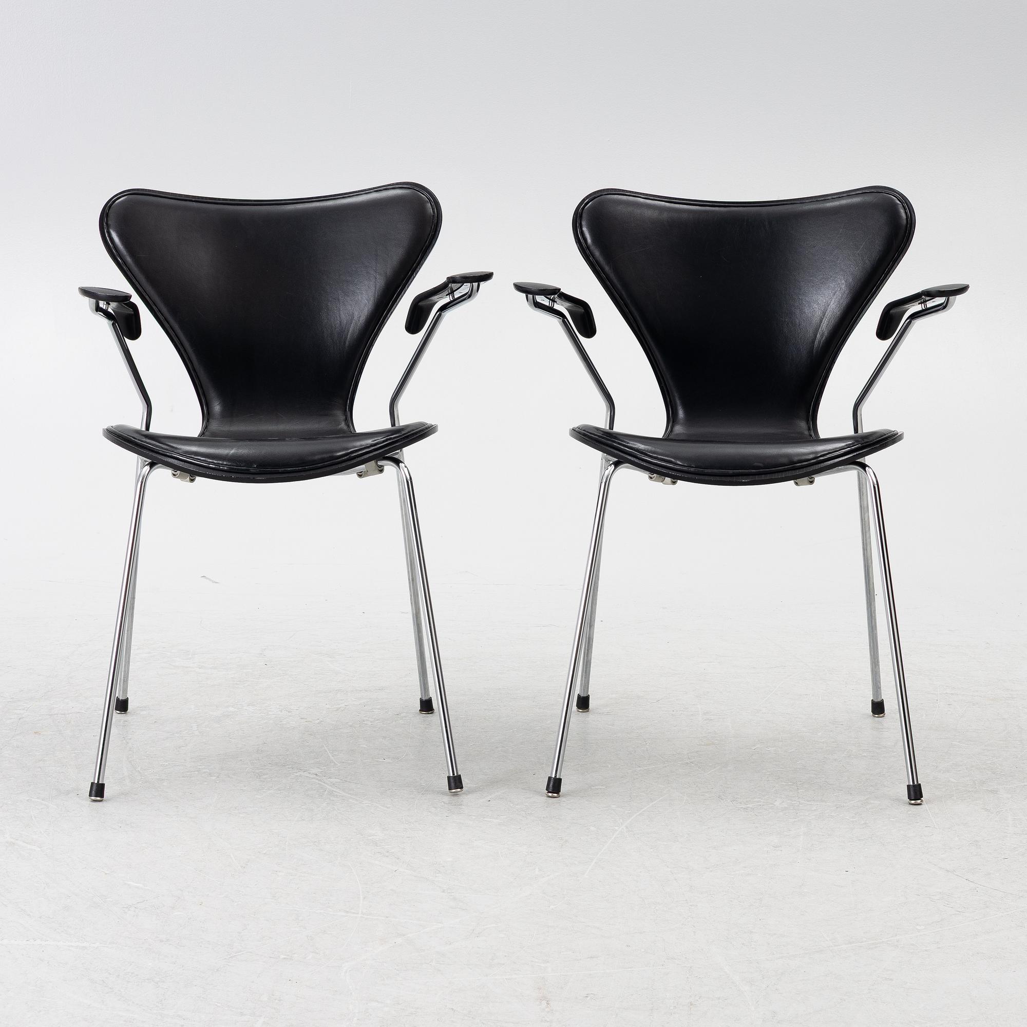 Arne Jacobsen, a set of 6 armchairs, "The Seven", Fritz Hansen, Denmark, 2006.
