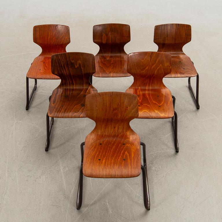 Adam Segner stolar 6 st Flötotto Tyskland 1900-talets mitt.