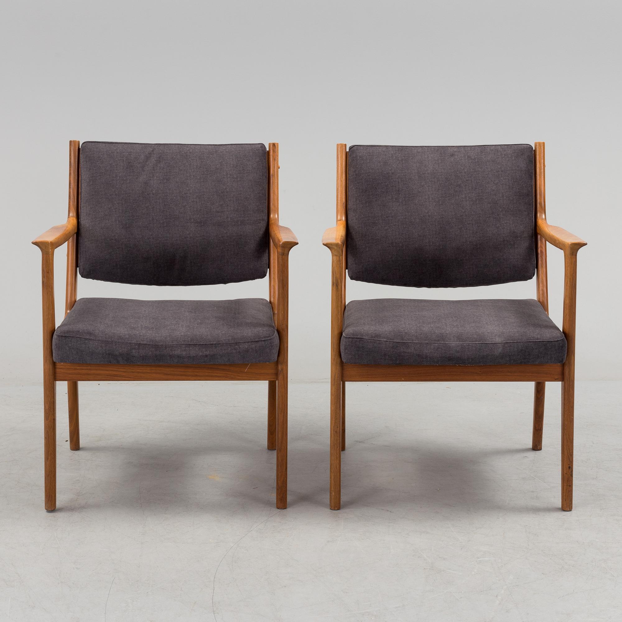 A pair of armchairs by Karl Erik Ekselius, JOC, Vetlanda, 20th century.