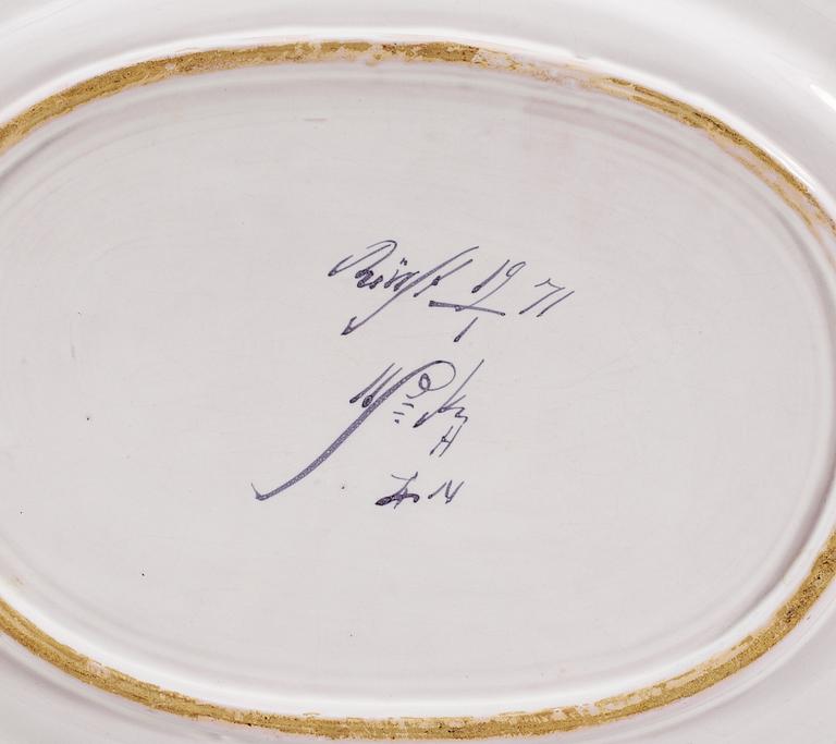 A Swedish Rörstrand serving dish dated 19/1 (17)71.