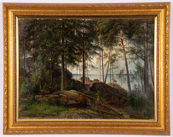 Harald Torsslow. Inland landscape with a wandering figure.