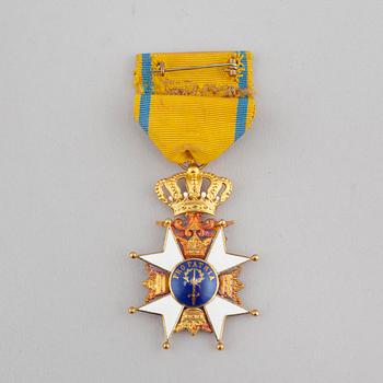 A sign for the royal order of the sword, gold and enamel, Stockholm, 1963.