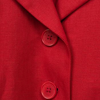 Hermès, a red linen jacket, french size 38.