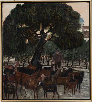 Maria Boczewska, goat farmer in the shadow.
