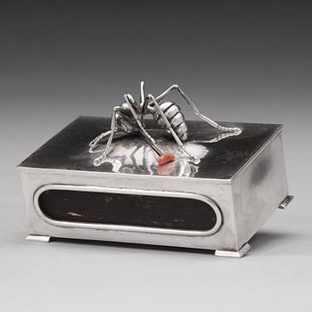 Kay Bojesen, A Kay Boyesen 830/1000 silver matchbox case, Copenhagen, Swedish import marks 1918.