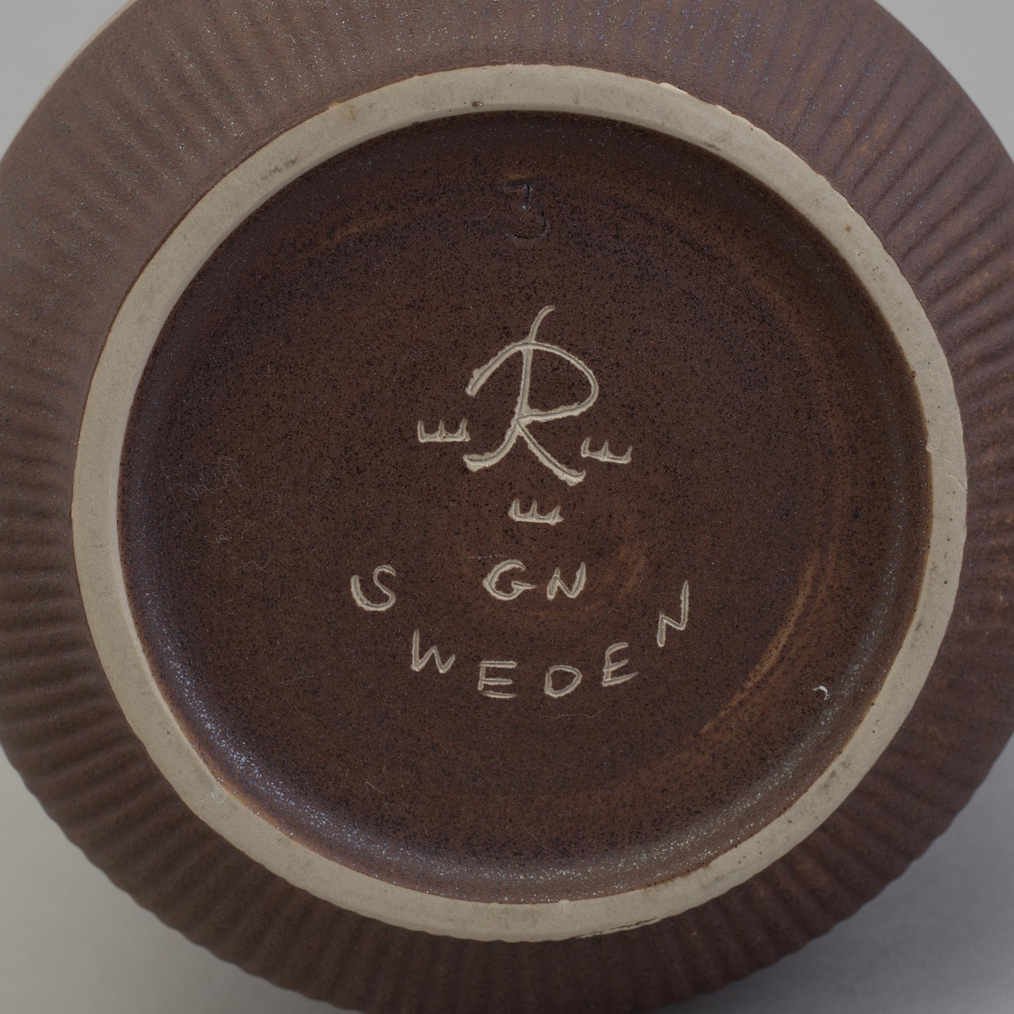 3 stoneware vases by Gunnar Nylund for Rörstrand.