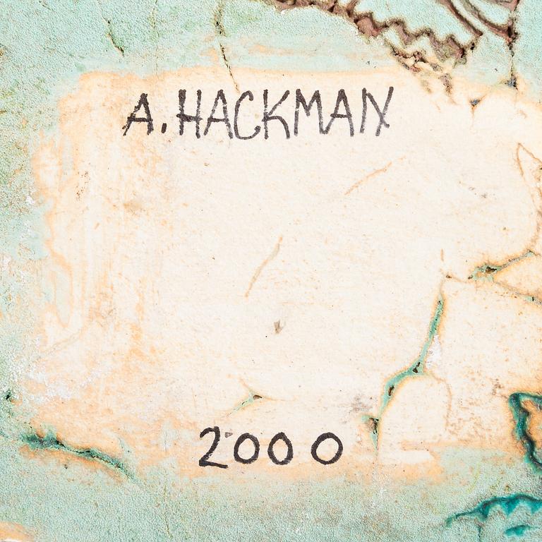 Anna Hackman, skulptur, "Random encounters", signerad A. Hackman 2000.