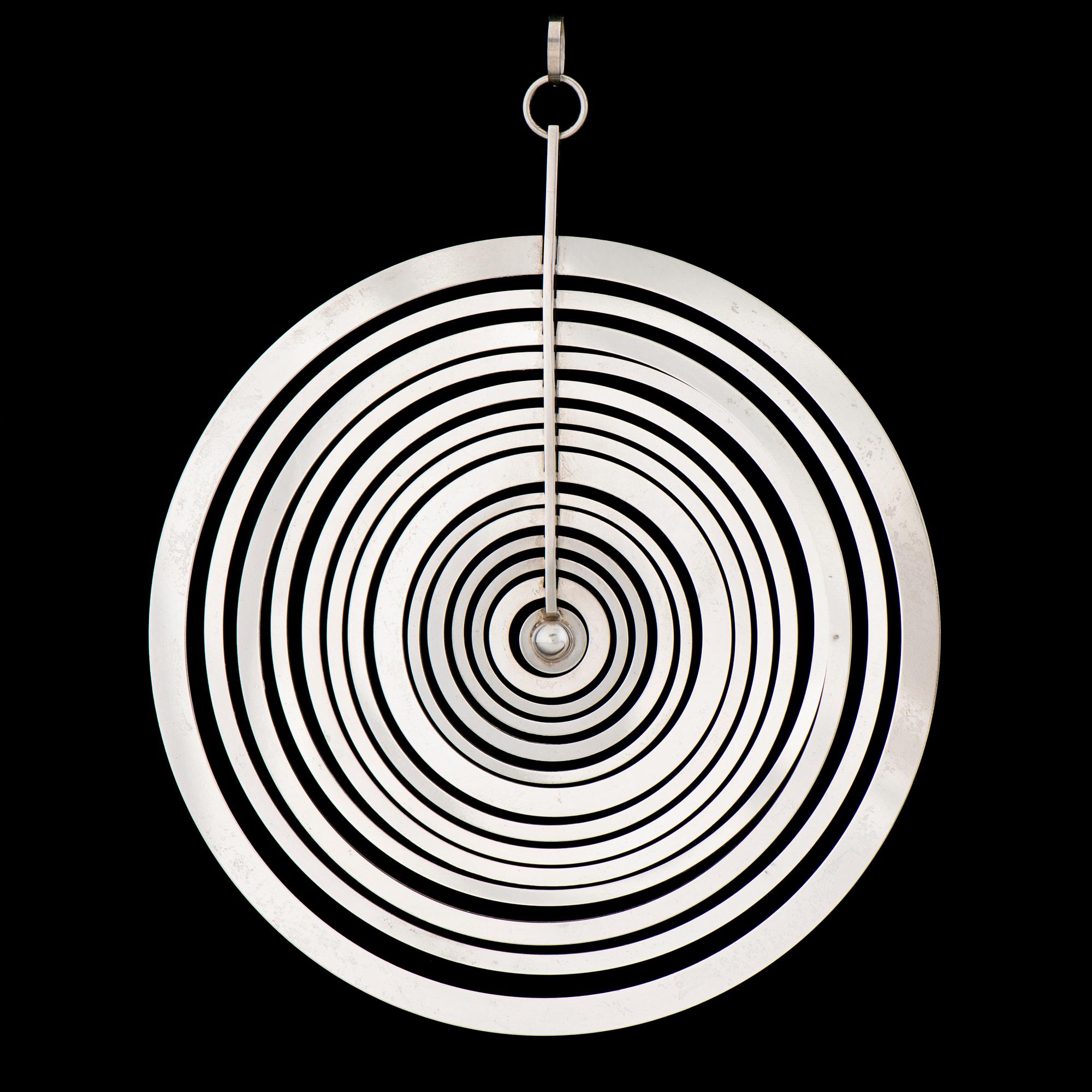 Tapio Wirkkala, PENDANT, "Silver moon", silver. Kultakeskus 1971.