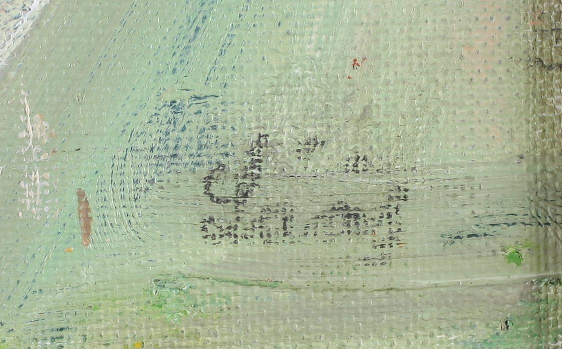 EVY LÅÅS, olja på duk, signerad.