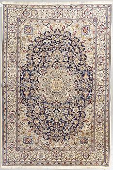 A carpet, Old, Nain, part silk, 9 LAA, ca 308 x 197 cm.