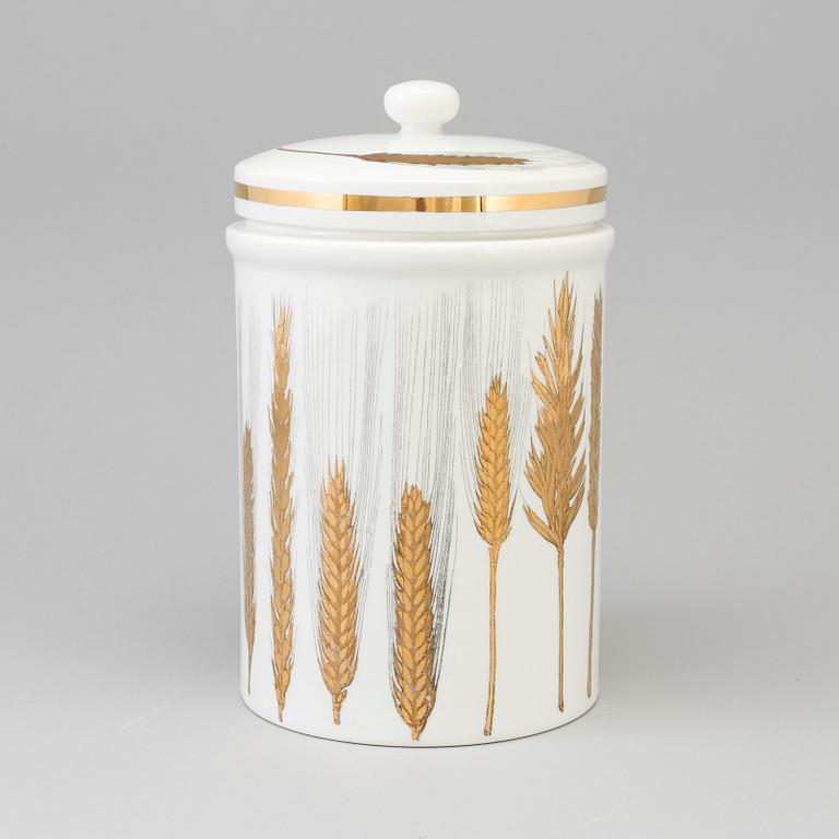 FORNASETTI, burk med lock, flintgods, Milano, Italien.