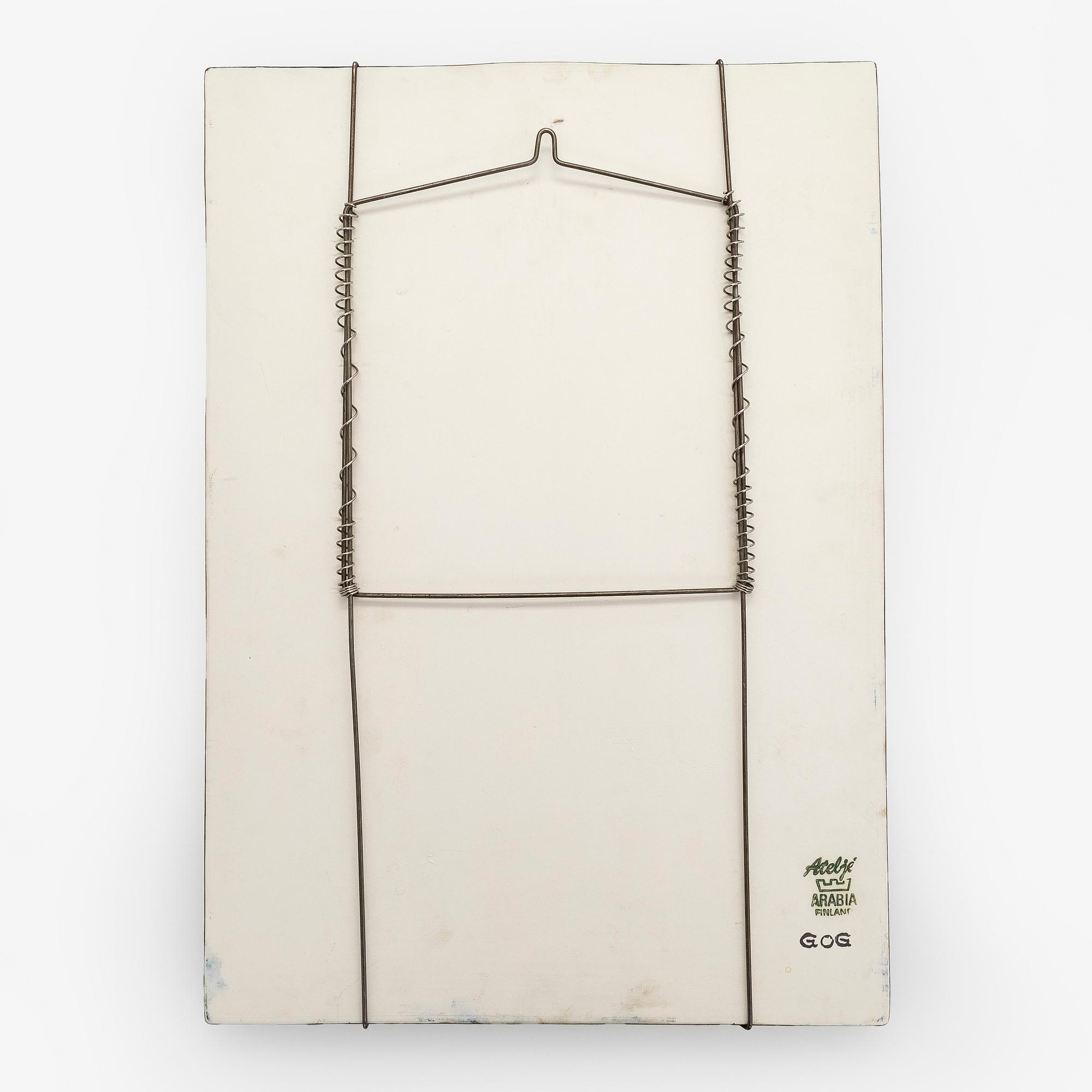 Gunvor Olin-Grönqvist, Wall plaque, ceramic, signed, Arabia.