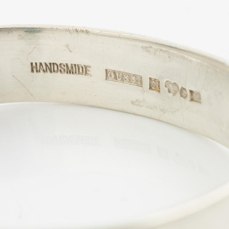 Gussi, bracelet, silver with green stones, Malmö 1965.