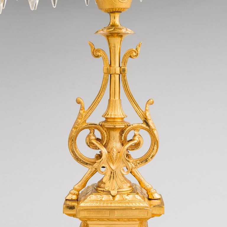 A 19th-Century candelabrum for seven candles.