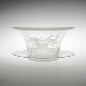 SKÅL MED FAT, glas. Lars Kjellander, 1920-30-tal.