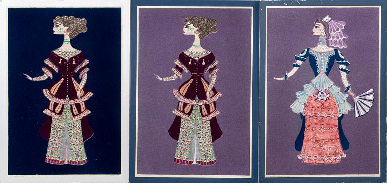 MAX WALTER SVANBERG, 3 hand coloured graphics, signed and numbered.