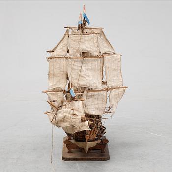 A model of a ship, mid 20th Century.