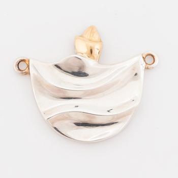 Rolf Karlsson, silver and gold detail boat pendant.