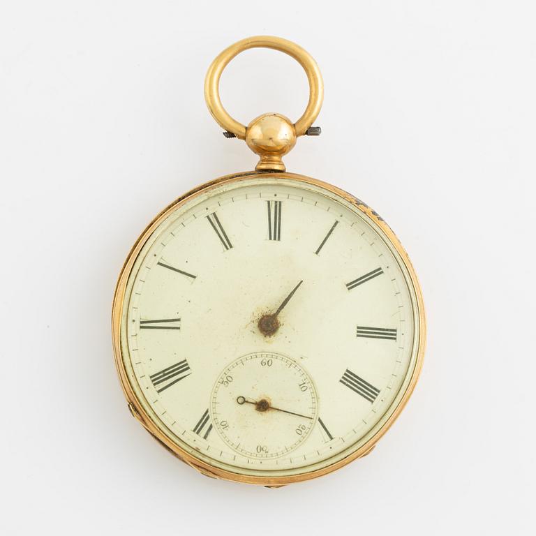 Pocket watch, 18K gold, 44,5 mm.