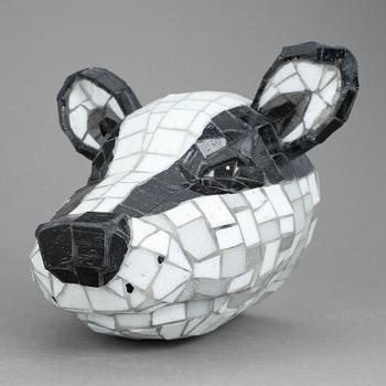 ERNST BILLGREN, väggskulptur, Grävlingshuvud, signerad.