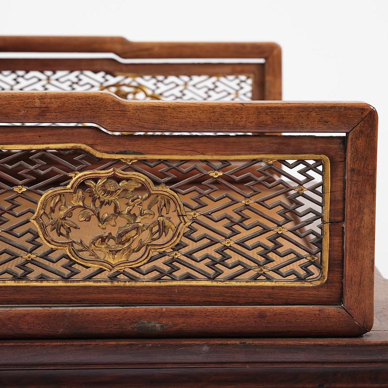Dagbädd, hardwood. Qingdynastin, 1800-tal.