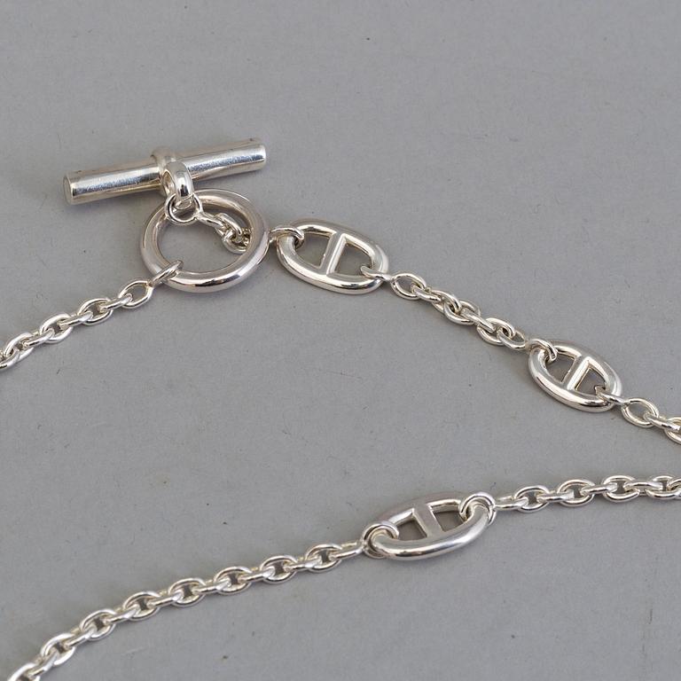 A Hermès Farandole sterling silver necklace chain.