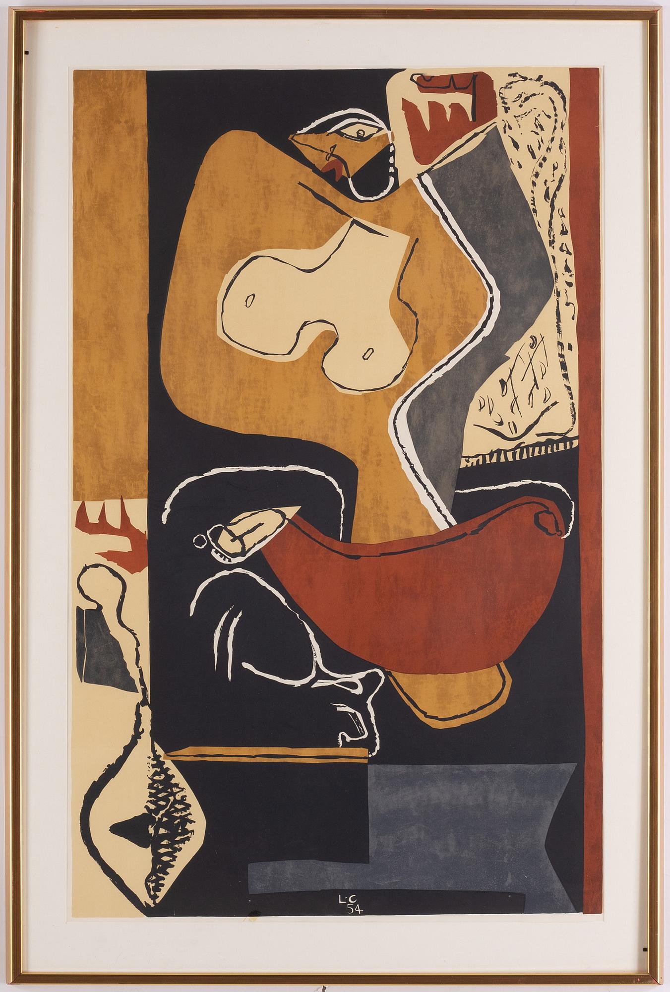 LE CORBUSIER, efter, färglitografi, signerad och daterad -54 i trycket.