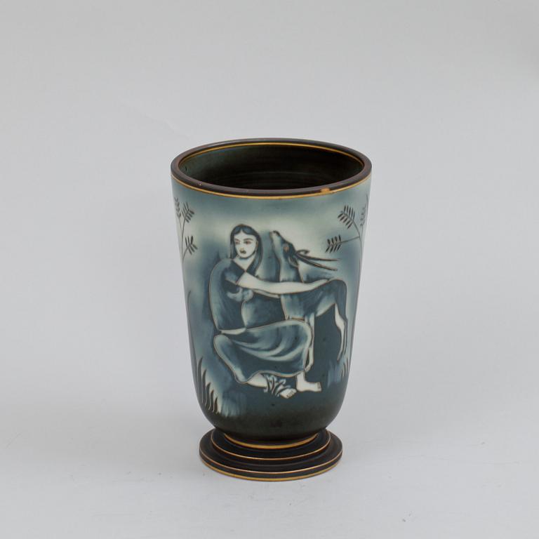 VAS, stengods, "Flambé", Gunnar Nylund, Gustavsberg, dekorsign Olson.