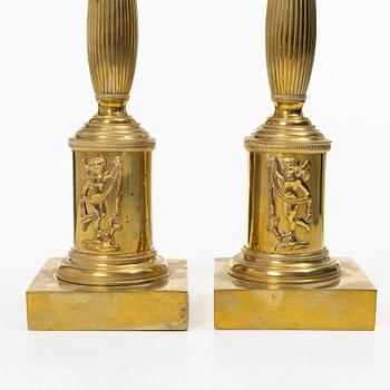 Candelabras, a pair, Empire style, first half of the 20th century.