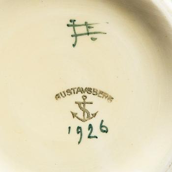 Josef Ekberg, vase and a bowl, signed, Gustavsberg, Sweden 1920's.
