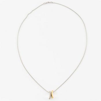 Hängsmycke, Engelbert, 18K guld/vitguld med briljantslipade diamanter, kedja 18K vitguld.